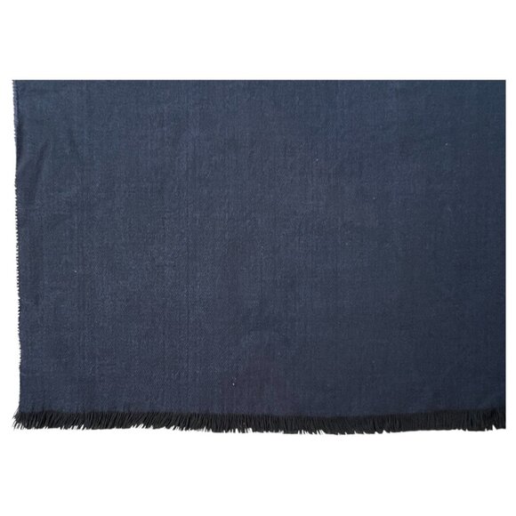 New Gap Womens Navy Blue Shawl Scarf 20 x 78” Wrap Herringbone One Size Acrylic - Picture 3 of 9